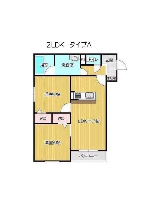 間取り図　３号室(2LDKタイプA)
