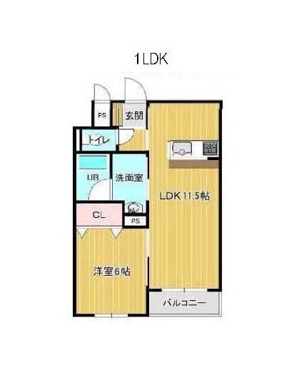 間取り図　２号室(1LDK)